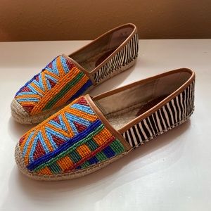 Sam Edelman Loafers Zebra and Beads